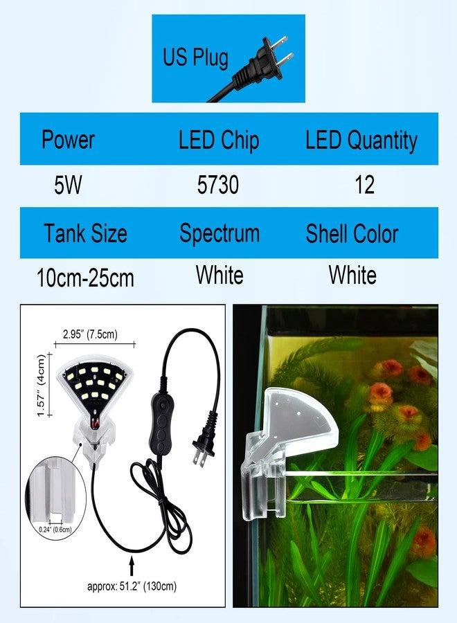 WEAVERBIRD Aquarium Light M3 Fan Shape Fish Tank LED Light 5W 12 LED Planted Clip Lamp for 4-10Inch 6mm Thick Fish Tanks - Image 5
